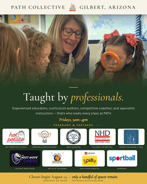 PATH Collective promotional flyer featuring programs and partners in Gilbert, Arizona